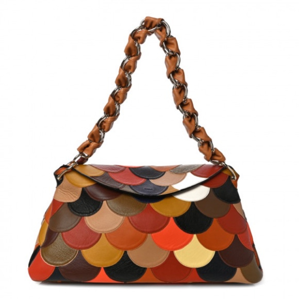 EUC Chloe Leather Scalloped Patchwork Juana Bag. Rare, HTF with unique strap